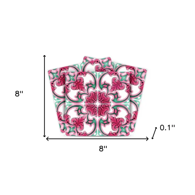 8" X 8" Rosa Pink Lea Removable Peel and Stick Tiles