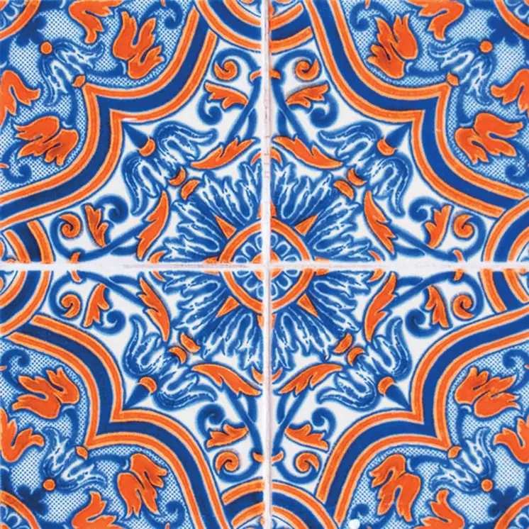 7" X 7" Blue Warm Tones Mosaic Peel and Stick Tiles