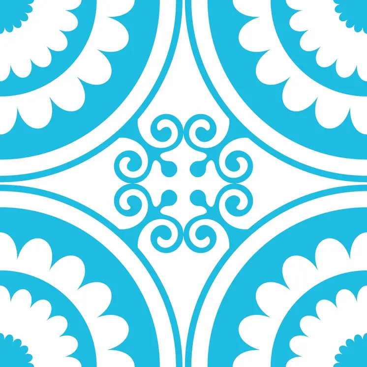 4" X 4" Aqua Gerber Removable Peel And Stick Tiles