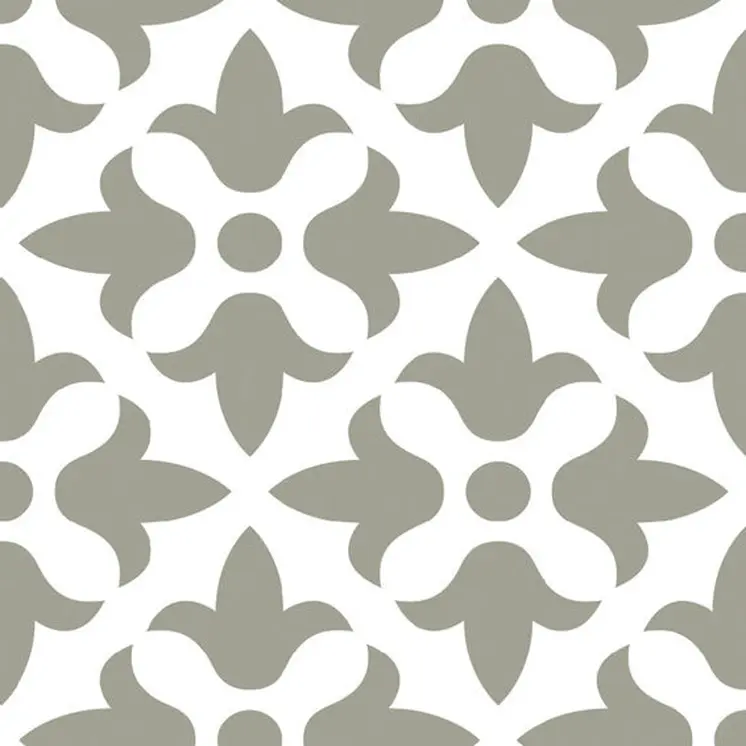 7" X 7" Sage Gray Fleur Removable Peel and Stick Tiles