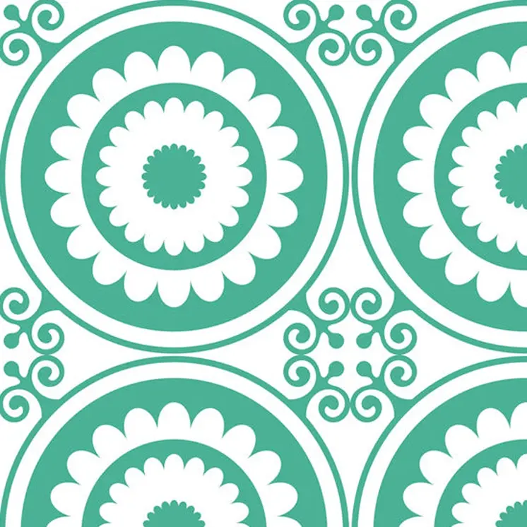 6" x 6" Light Green And White Geo Peel and Stick Removable Tiles