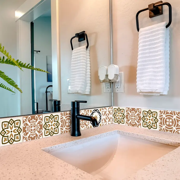 7" x 7" Snickerdoodle Mosaic Pop Peel and Stick Removable Tiles
