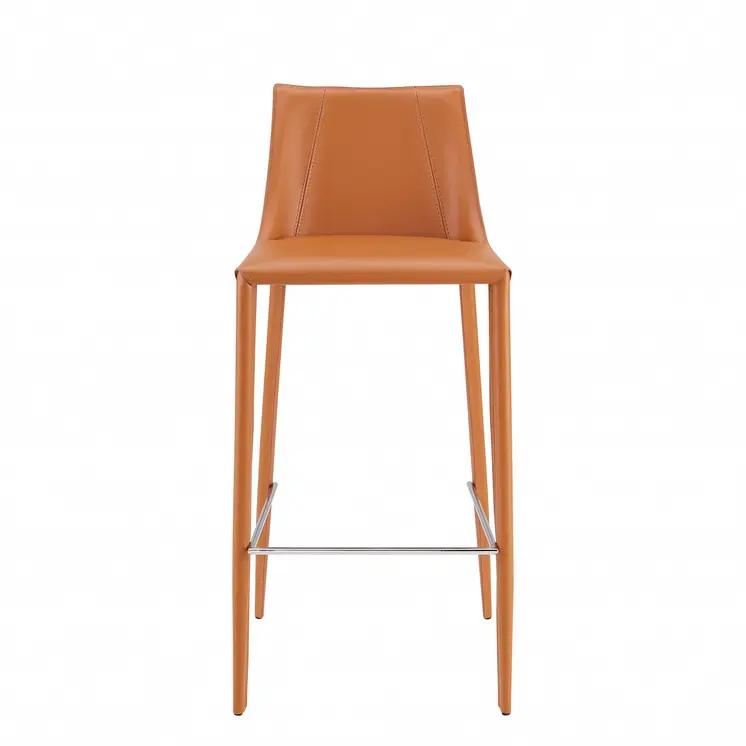 30" Terra Cotta Steel Low Back Bar Height Bar Chair