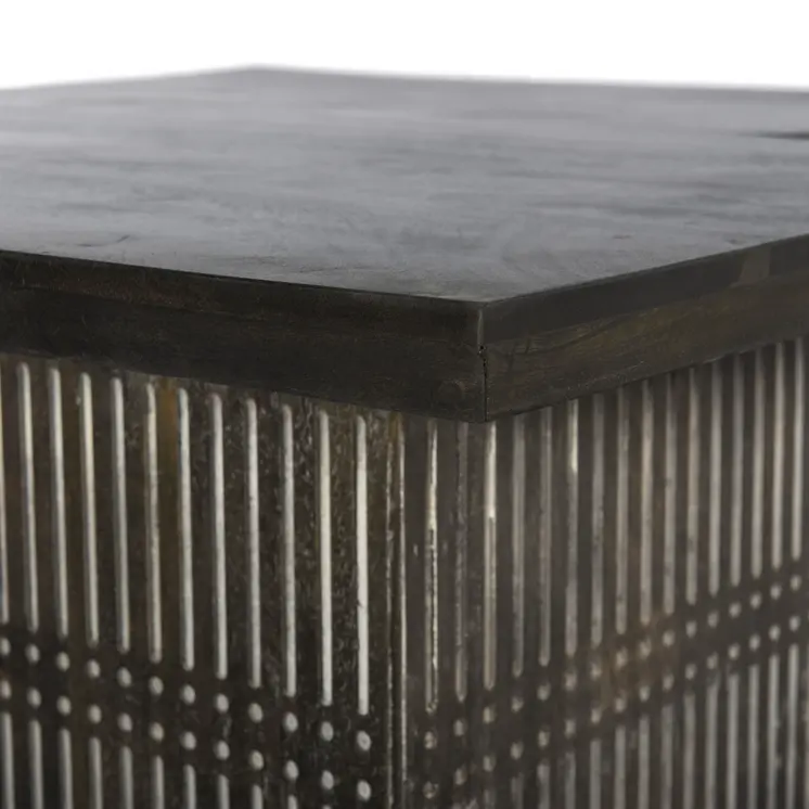 40" Brown Solid Wood Lift Top Pedestal Coffee Table
