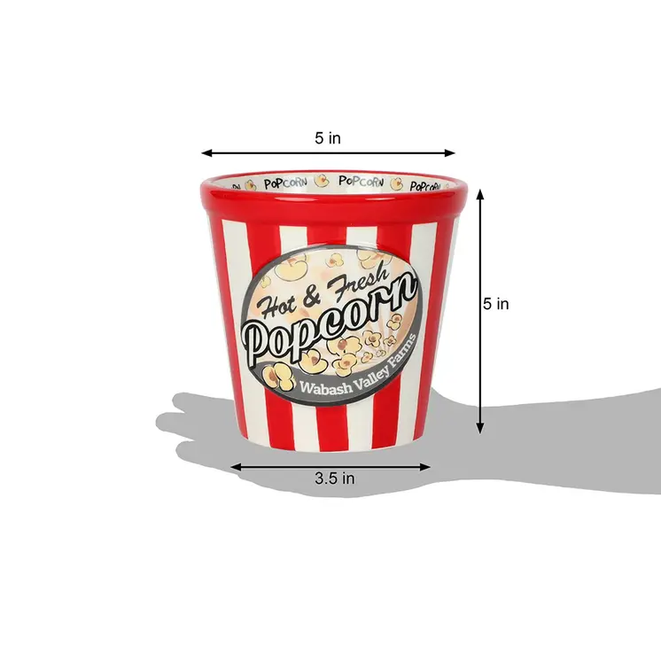 Three Piece Ceramic Popcorn Bowl Set