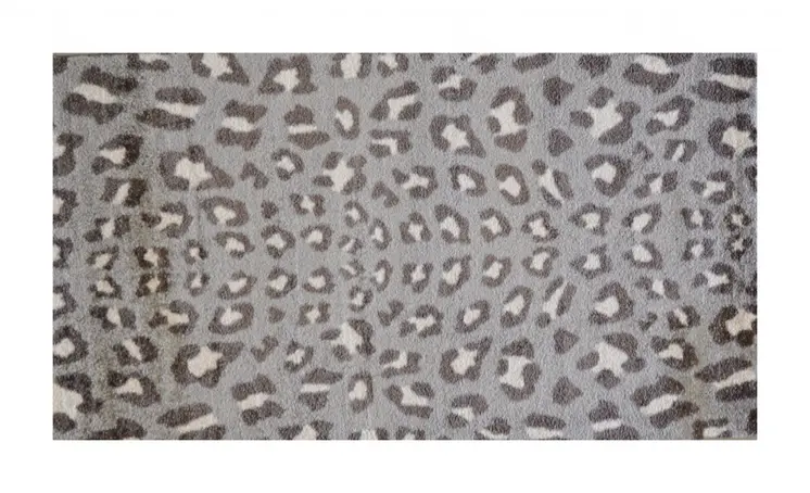2' X 4' Gray and Brown Cheetah Washable Floor Mat