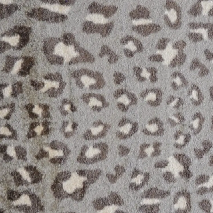 2' X 4' Gray and Brown Cheetah Washable Floor Mat