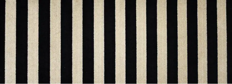 2' X 6' Black and Tan Wide Stripe Washable Runner Rug