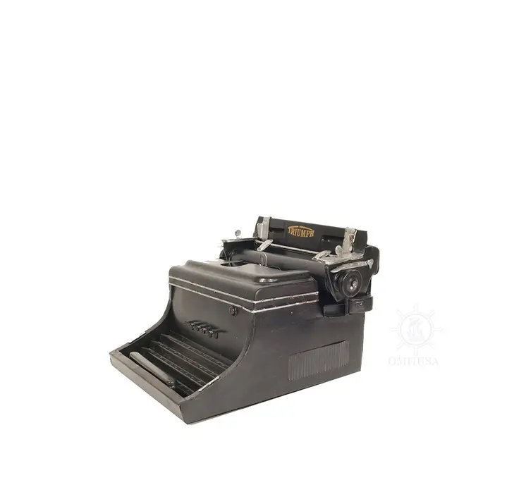 9" Black Metal German Replica Typewriter Tabletop Sculpture