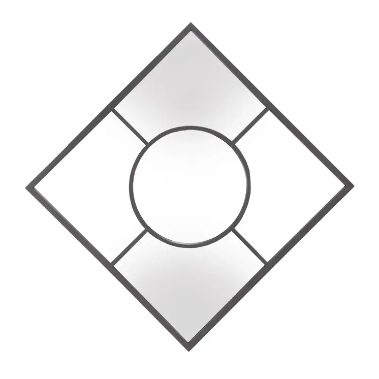 24" Graphite Square Metal Framed Accent Mirror