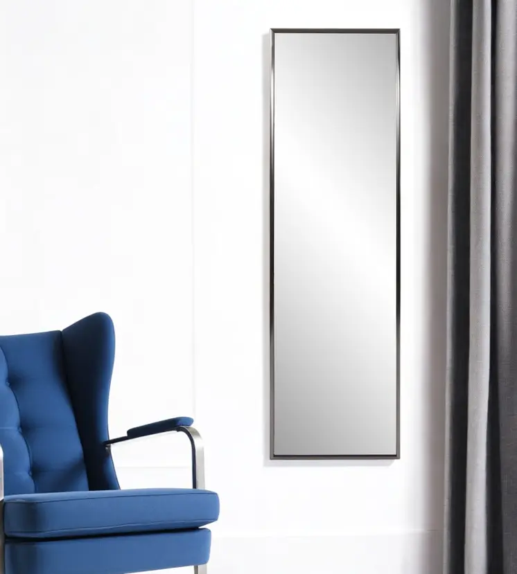 60" Gray Metal Framed Full Length Hanging Mirror