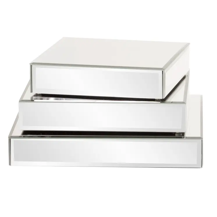Set of Three Mirrored Rectangular Display Platforms