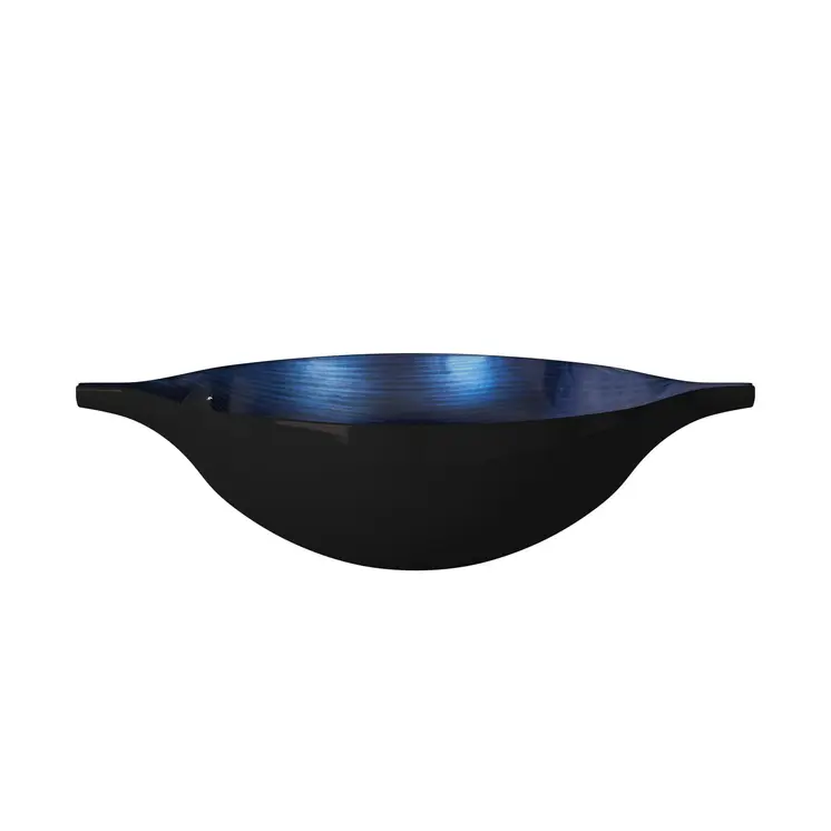 Sleek Blue and Black Lacquer Centerpiece Eye Bowl