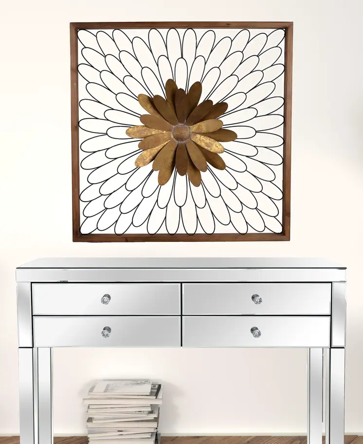 30" X 2" Black Iron Square Framed Art