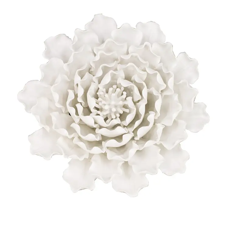 9" X 9" Off White Ceramic Novelty Hanging Dimensional Sculpture