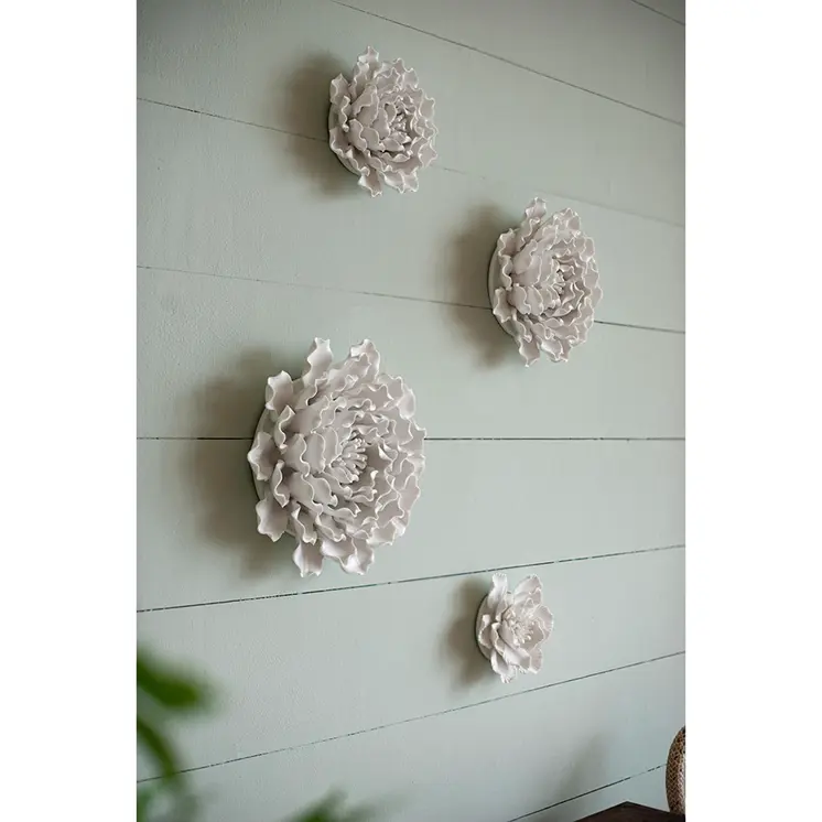 9" X 9" Off White Ceramic Novelty Hanging Dimensional Sculpture