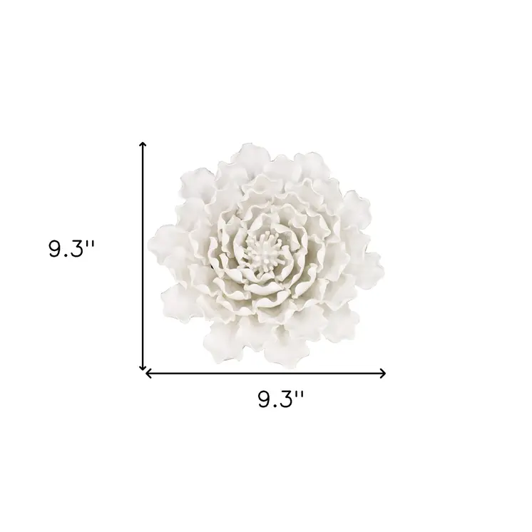 9" X 9" Off White Ceramic Novelty Hanging Dimensional Sculpture