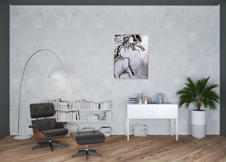 Set of Two White Framed Art