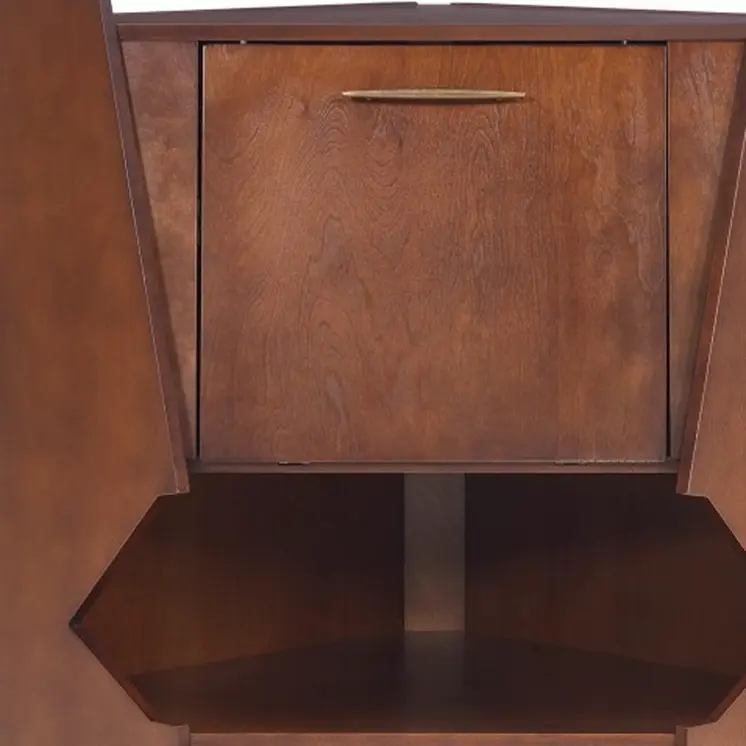 Cosmo Brown and Black Corner Bar Cabinet