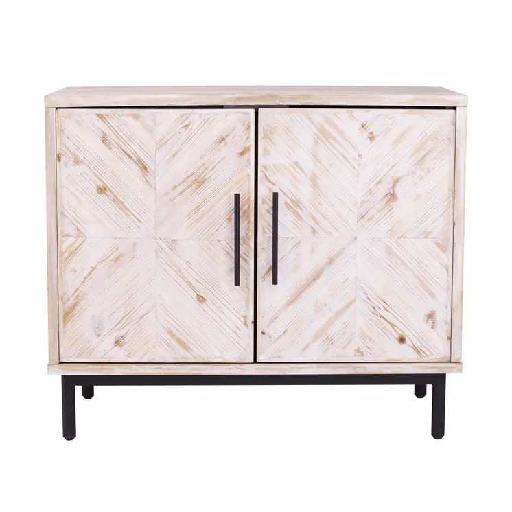 Modern Farmhouse Rustic Natural Accent Storage Cabinet
