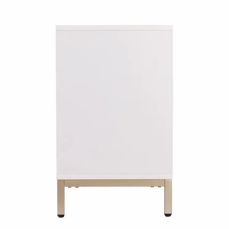 59" White and Gold Sideboard with Three Doors