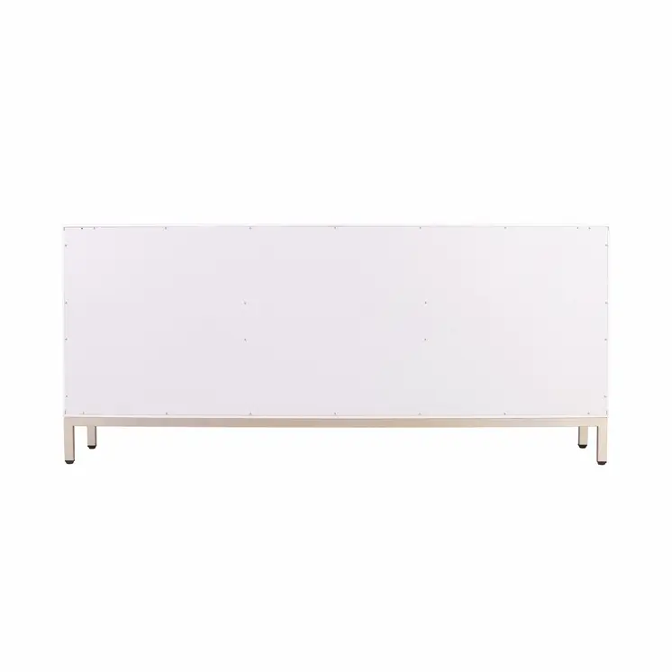 59" White and Gold Sideboard with Three Doors