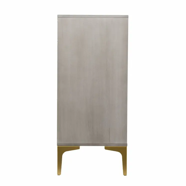32" Gray Solid Wood Sideboard with Two Doors