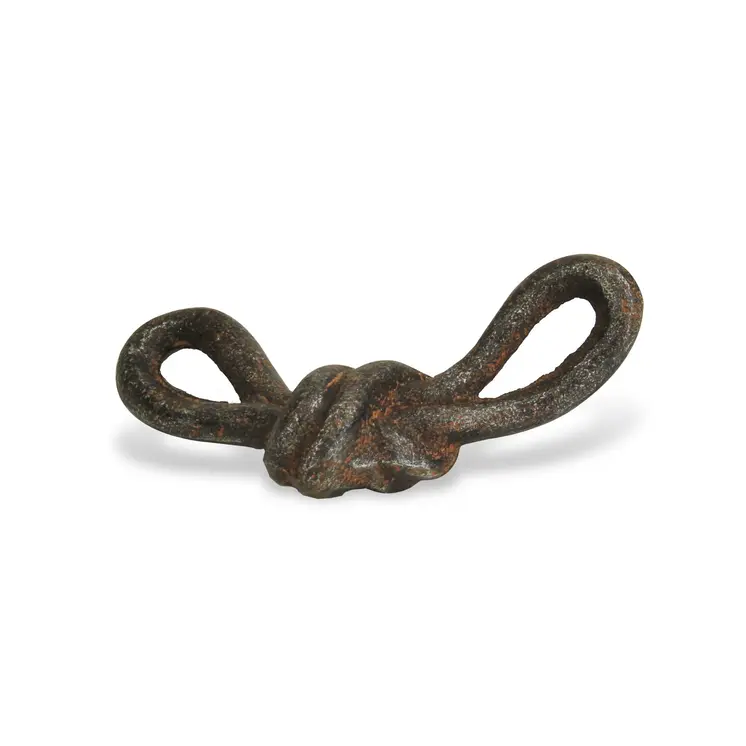 6" Gray Rustic Cast Iron Knot Tabletop Sculpture