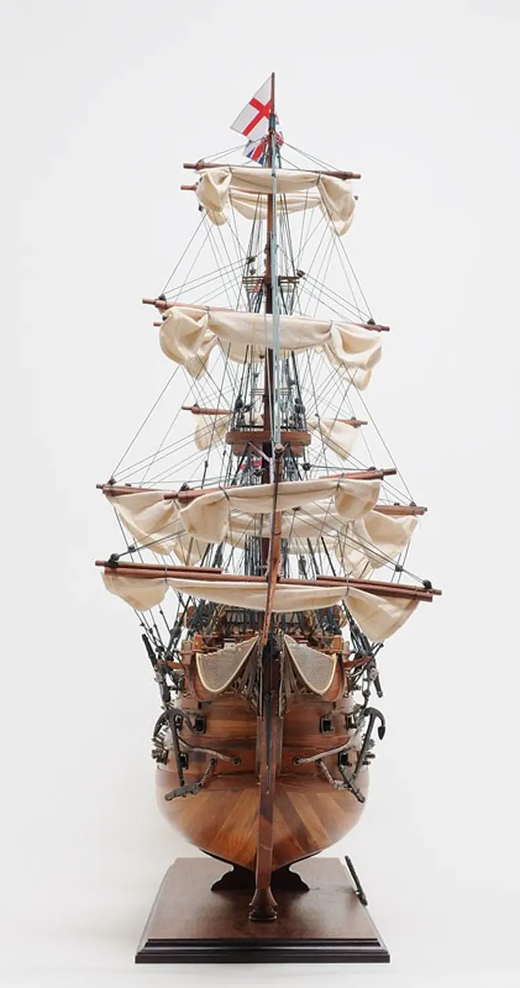36" Wood Brown Solid Wood Hand Painted HMS Victory Exclusive Edition Model Boat