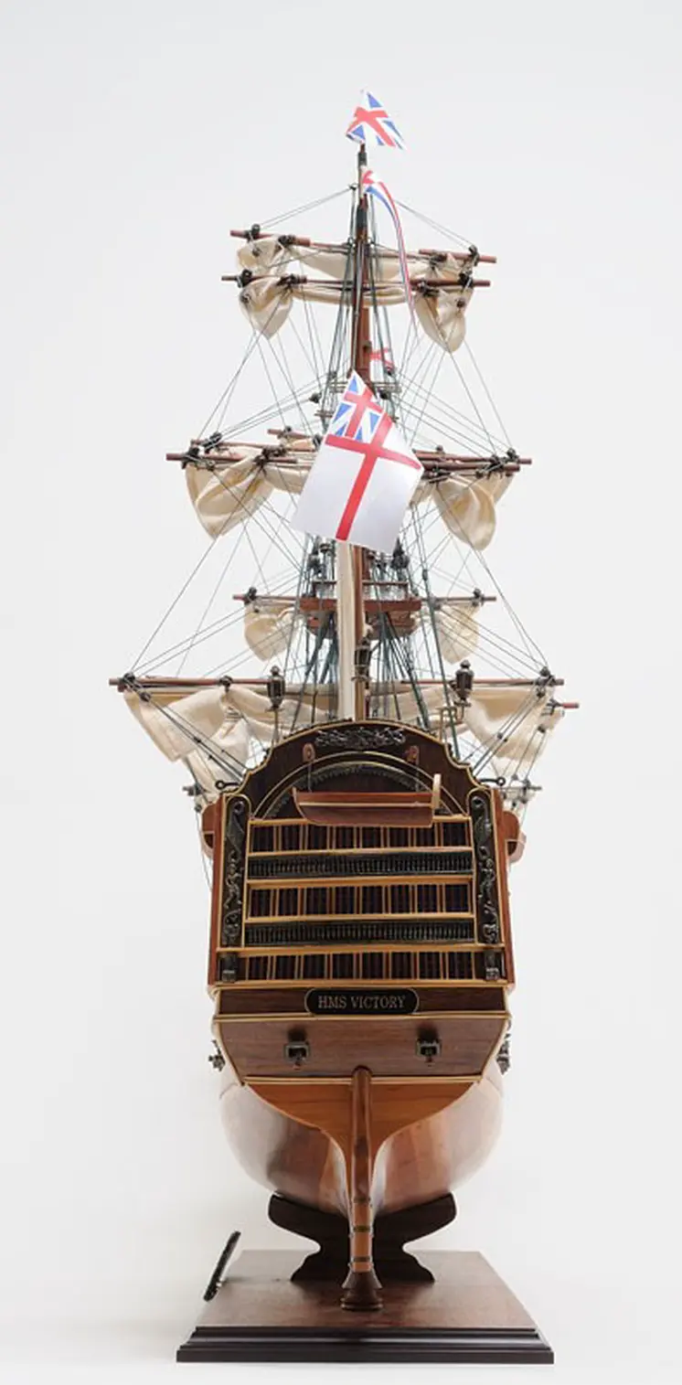 36" Wood Brown Solid Wood Hand Painted HMS Victory Exclusive Edition Model Boat