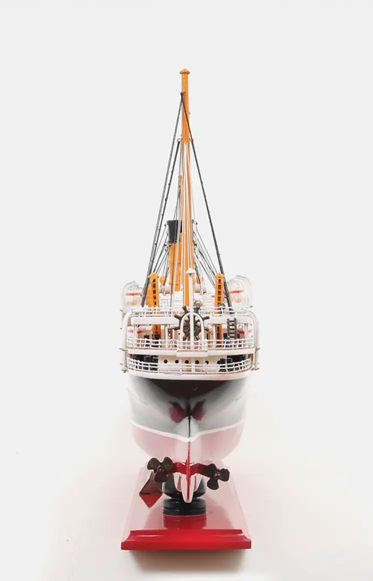 13" Black and Red Solid Wood Hand Painted RMS Empress of Ireland Model Boat