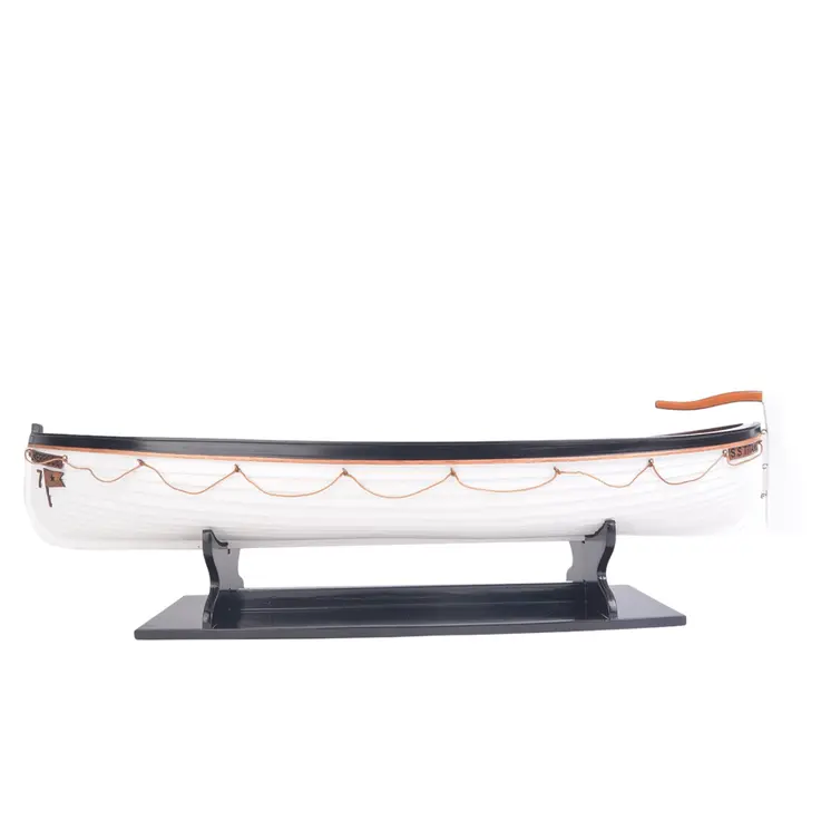 6" Brown and White Solid Wood Hand Painted RMS Titanic Lifeboat No.7 Model Boat