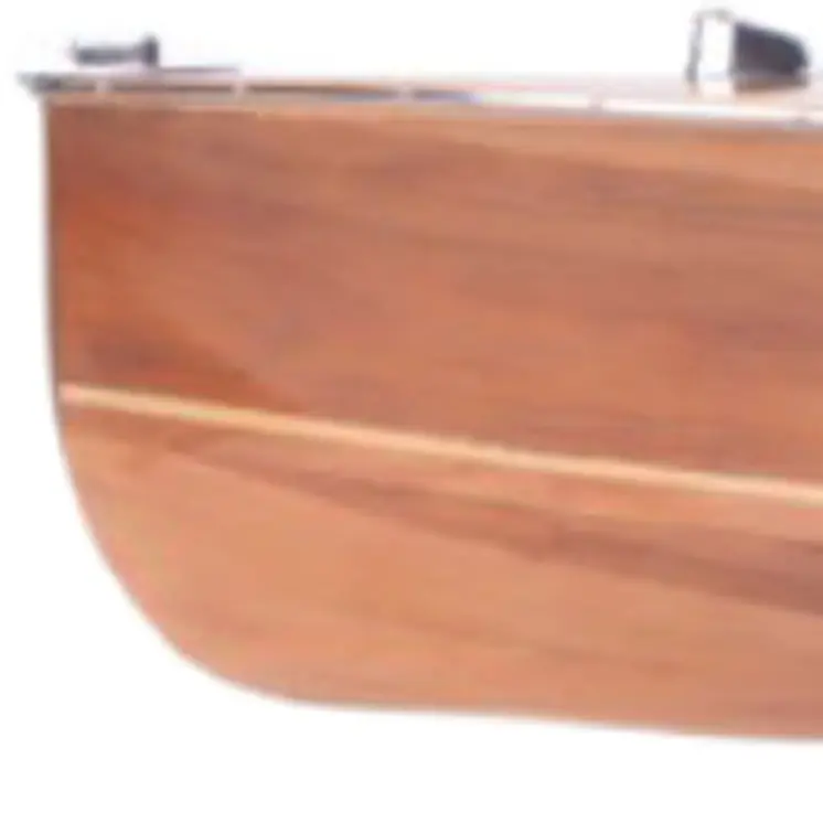 9" Wood Brown Solid Wood Hand Painted c1928 Chris Craft Triple Cockpit Large Model Boat