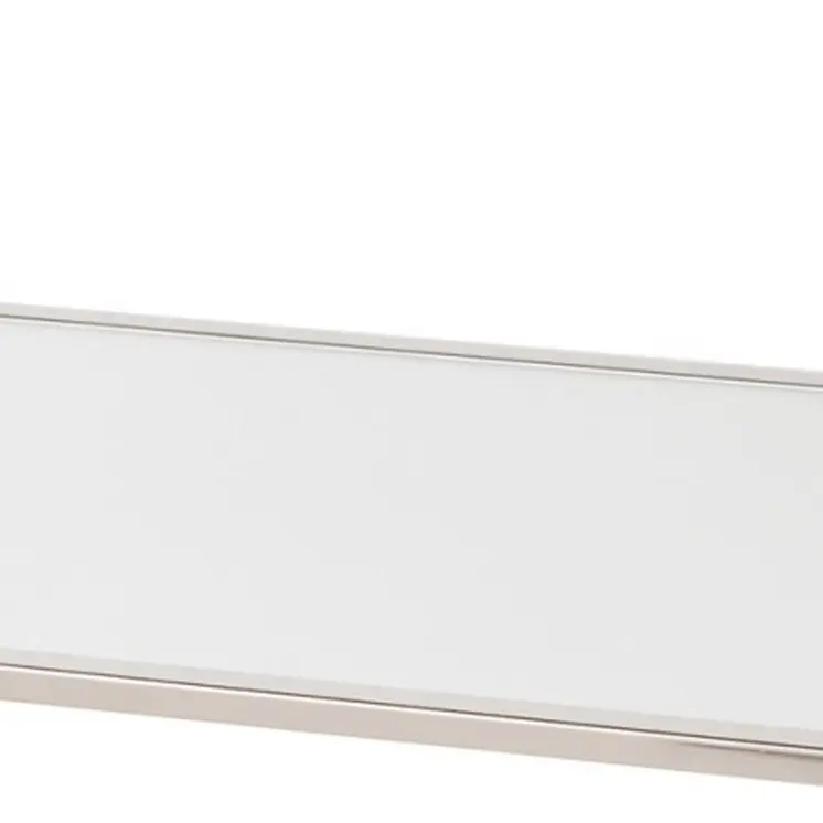 43" Silver Mirrored And Metal Rectangular Mirrored Coffee Table