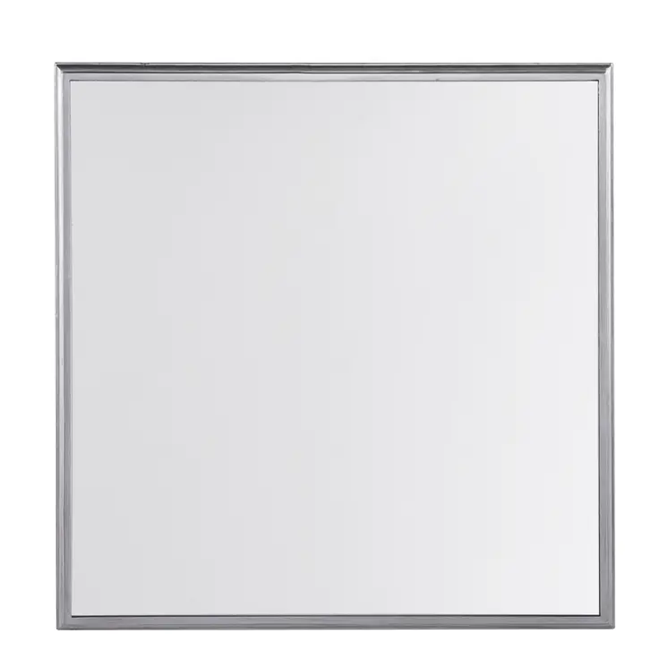 29" Silver Mirrored Square Coffee Table With Shelf