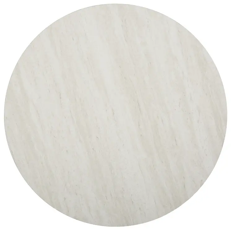 33" Silver Manufactured Wood And Metal Round Coffee Table