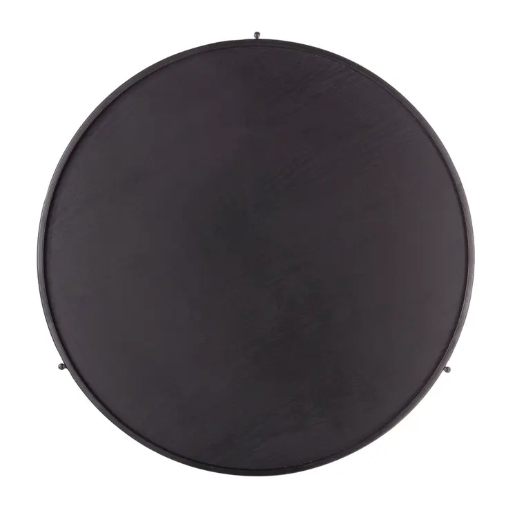 33" Black Manufactured Wood And Metal Round Coffee Table