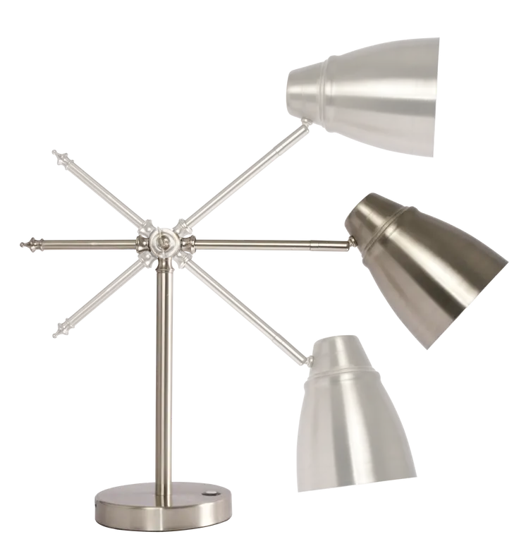 Brushed Silver LED Adjustable Desk Lamp