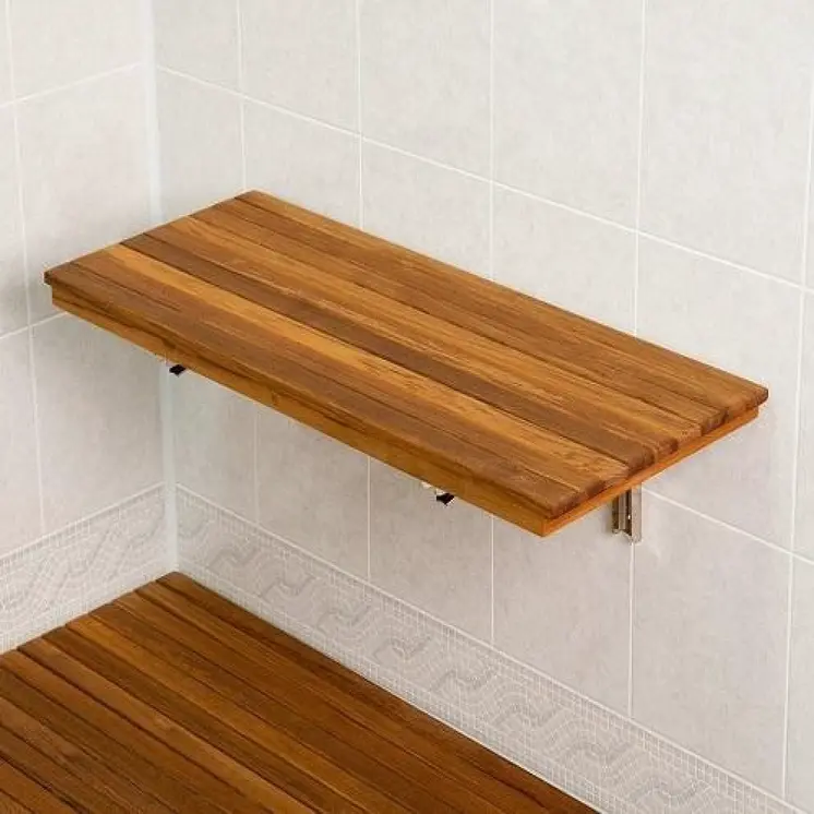 24" Premium Wall Mount Teak Shower Bench