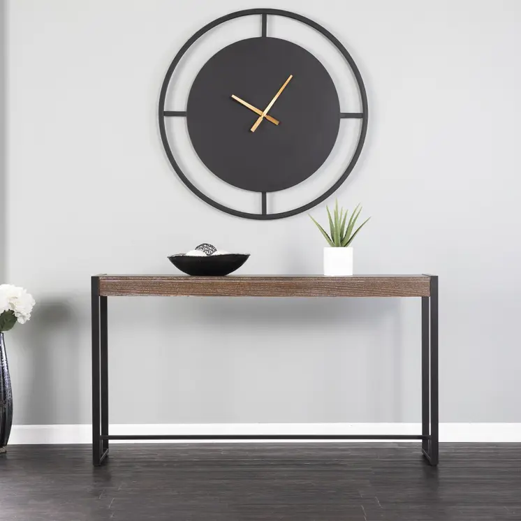 54" Brown and Black Sled Console Table