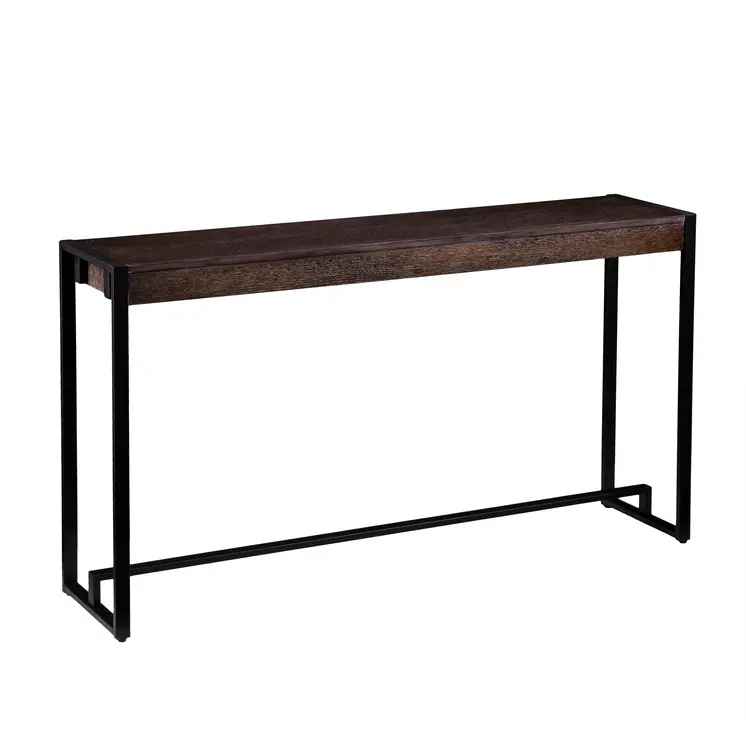 54" Brown and Black Sled Console Table