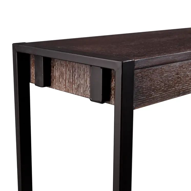 54" Brown and Black Sled Console Table