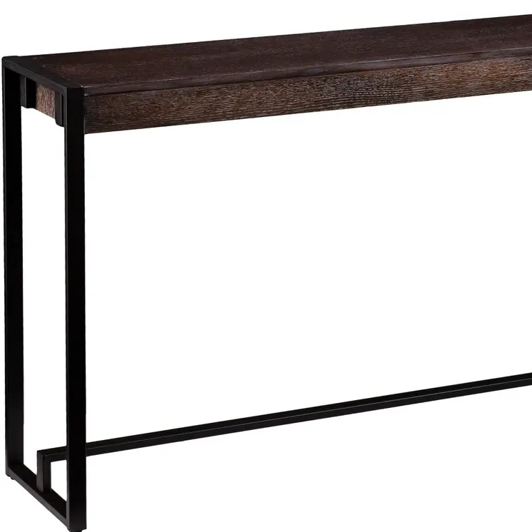 54" Brown and Black Sled Console Table