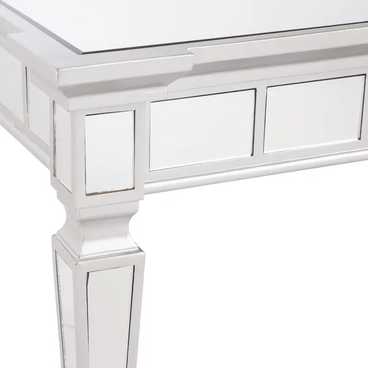 24" Silver Glass Square End Table