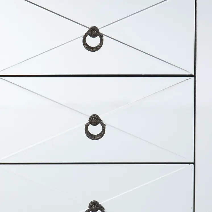 26" Silver End Table With Three Drawers