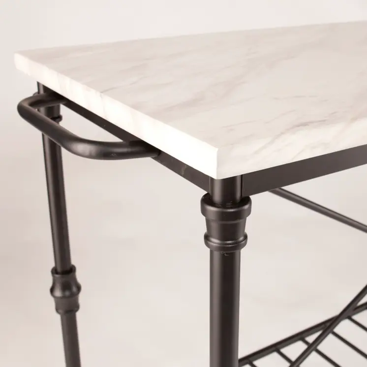 Black and White 49" Rolling Kitchen Island With Storage