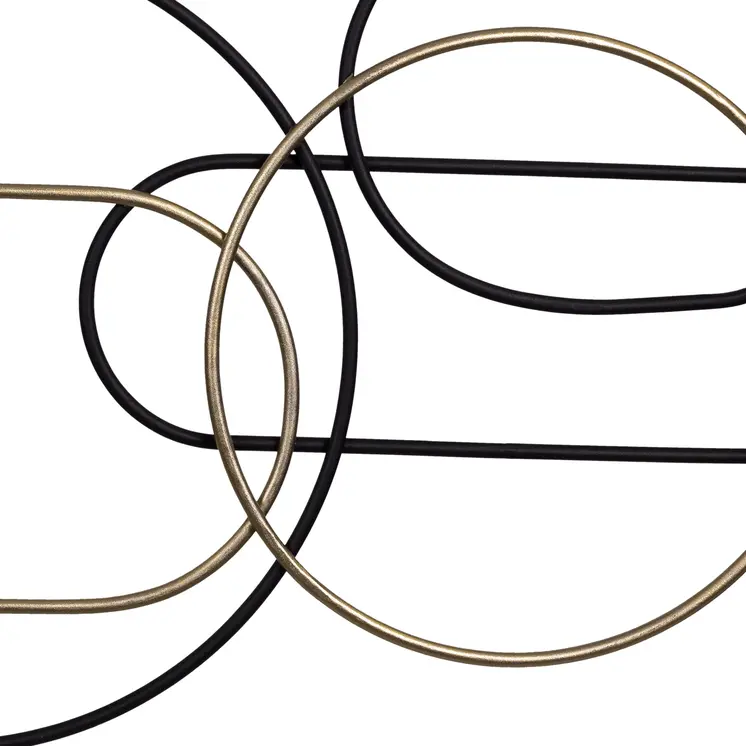 43" Black And Gold Metal Modern Abstract Hanging Dimensional Sculpture