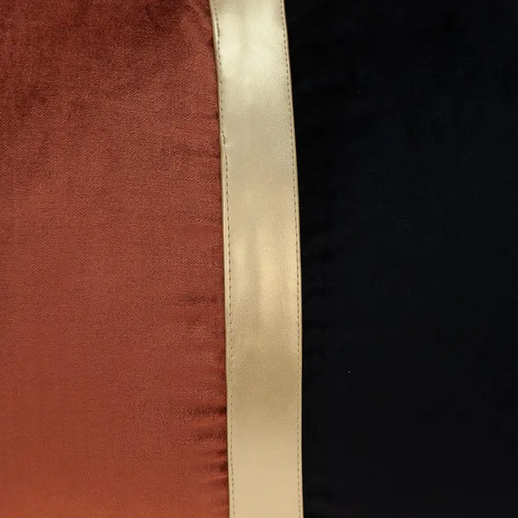 Brown Gold and Black Tufted Velvet Lumbar Pillow