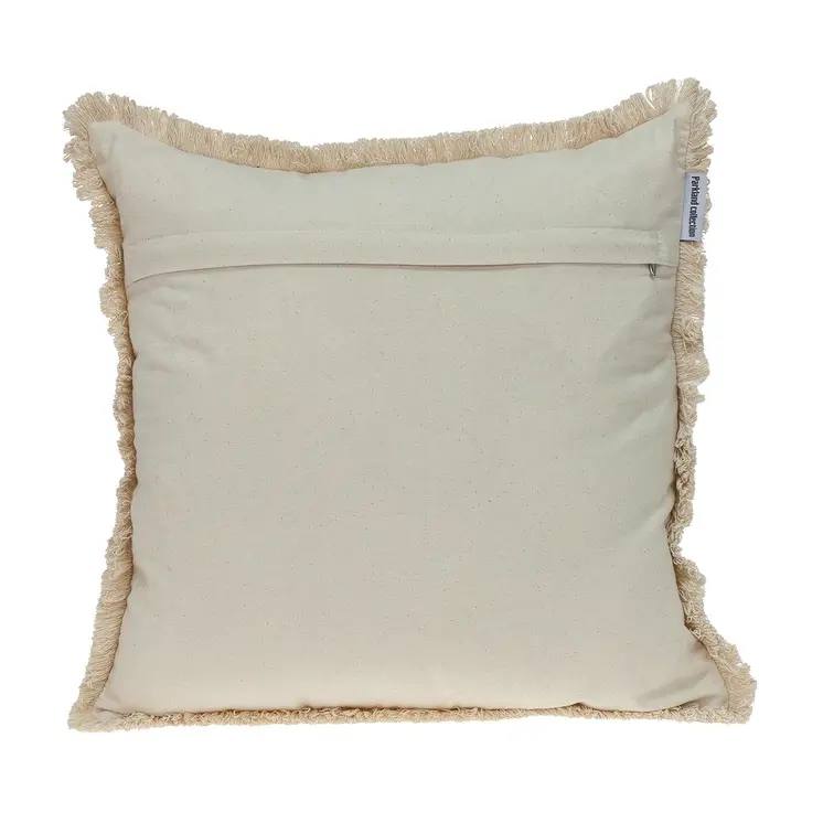 Boho Garland Beige and Navy Blue Decorative Accent Pillow