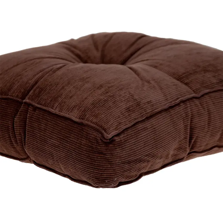 Corduroy Styled Dark Brown Tufted Floor Pillow